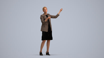 3D scanned woman business, photorealistic archviz people for Enscape and SketchUp, standing pose render