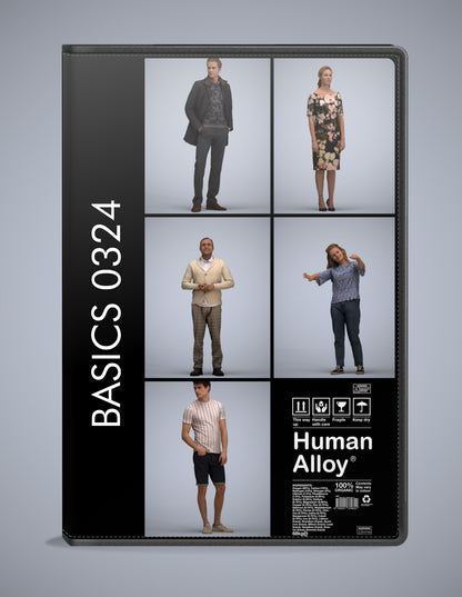 3D people models standing bundle, 5 scanned humans for 3ds Max rendering