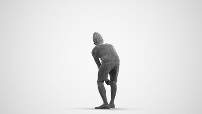 realistic 3D man sport, scanned archviz people for Blender and 3ds Max, wireframe front view