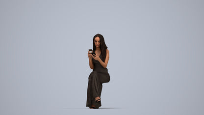 realistic 3D human woman formal formalaffairs, archviz people FBX OBJ for Blender, top-down view render