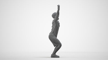 realistic 3D people man sport, render-ready for V-Ray and Corona, FBX OBJ, wireframe side view