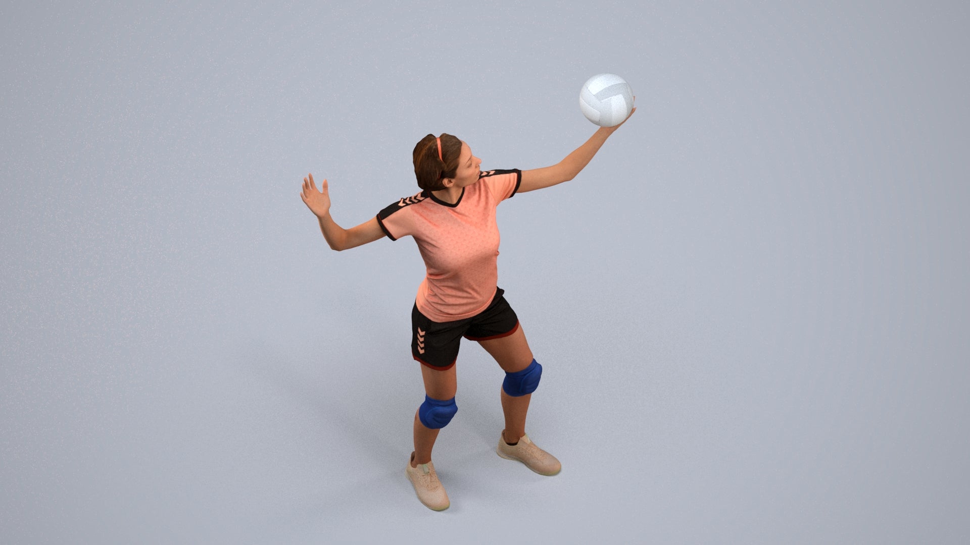 realistic 3D people woman sport, render-ready for V-Ray and Corona, FBX OBJ, back view render