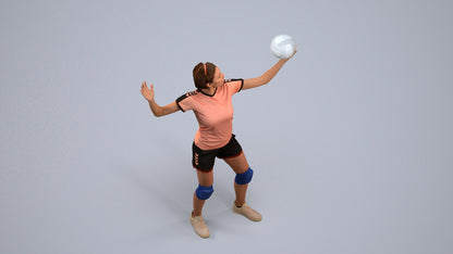 realistic 3D people woman sport, render-ready for V-Ray and Corona, FBX OBJ, back view render