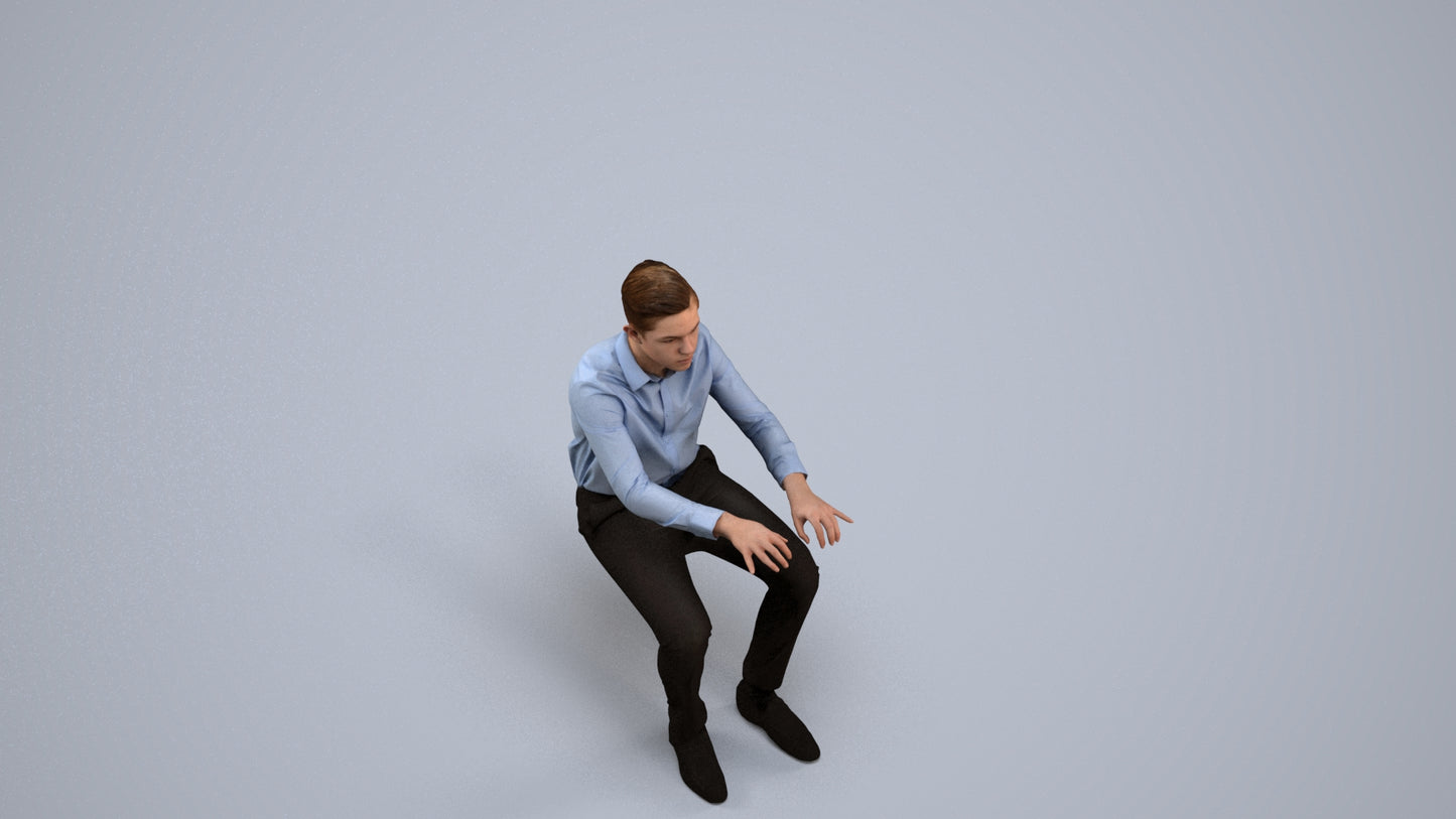 realistic 3D human boy kids, archviz people FBX OBJ for Blender, back view render