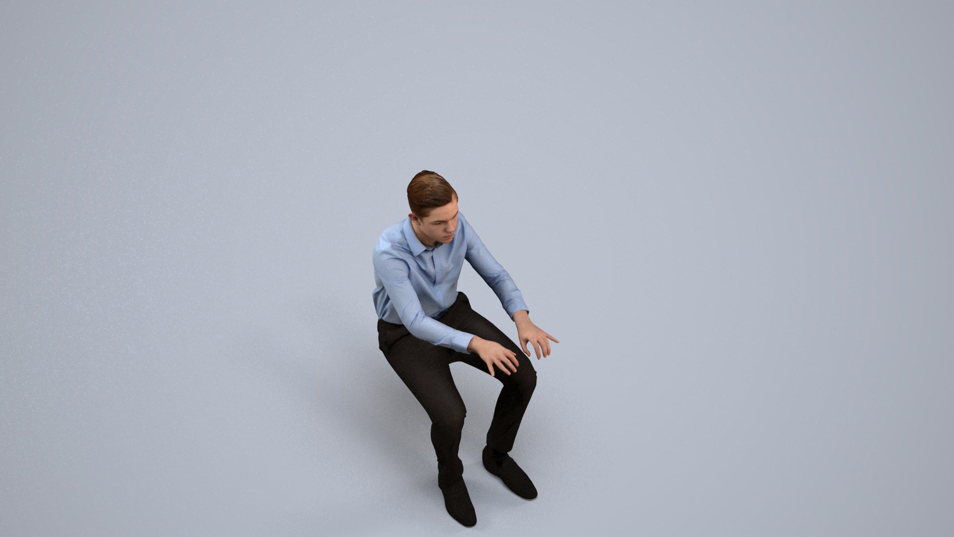 realistic 3D human boy kids, archviz people FBX OBJ for Blender, back view render