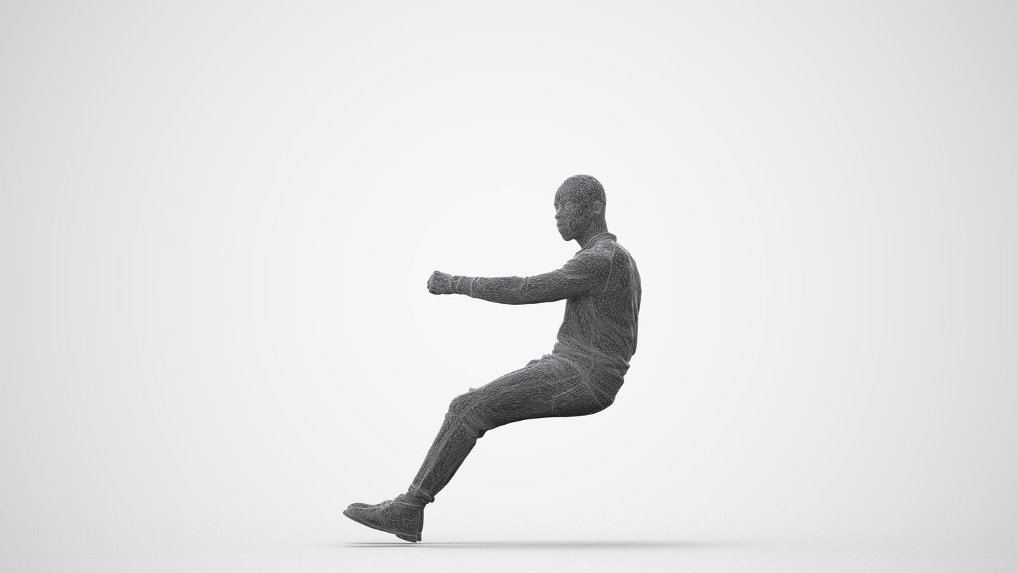 photogrammetry 3D man casual driving, realistic human model archviz FBX, square thumbnail