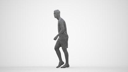 scanned 3D boy sport, photogrammetry people for Enscape and V-Ray, wireframe back view