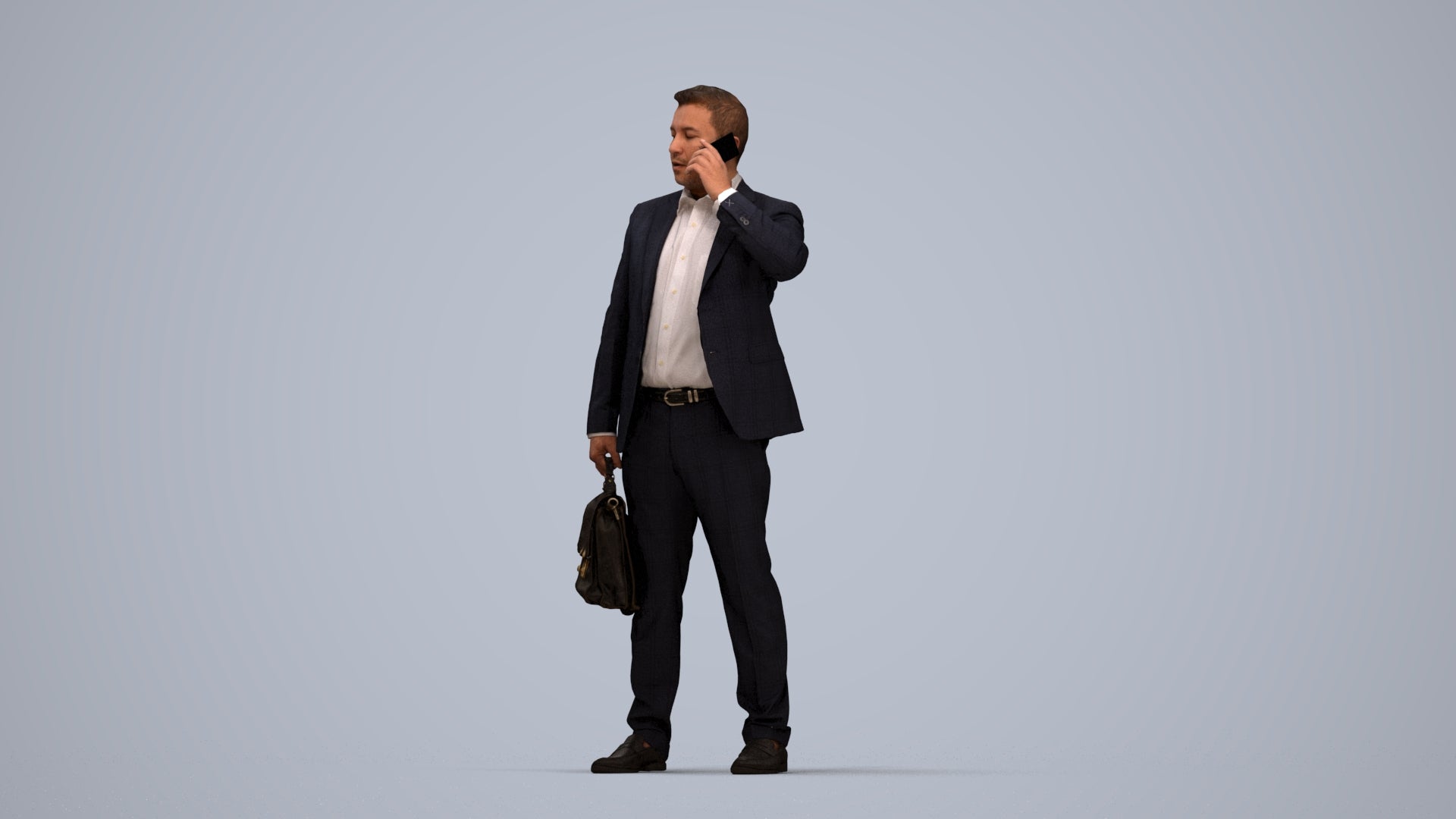 photogrammetry 3D man business, realistic human model archviz FBX, top-down view render