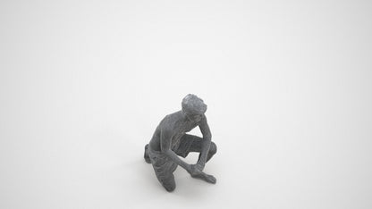 3D people model man pool, scanned human for 3ds Max rendering, wireframe three-quarter view