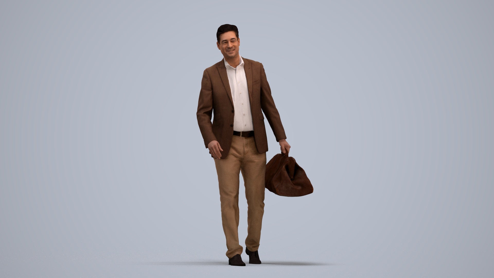 realistic 3D people man business walking, render-ready for V-Ray and Corona, FBX OBJ, standing pose render