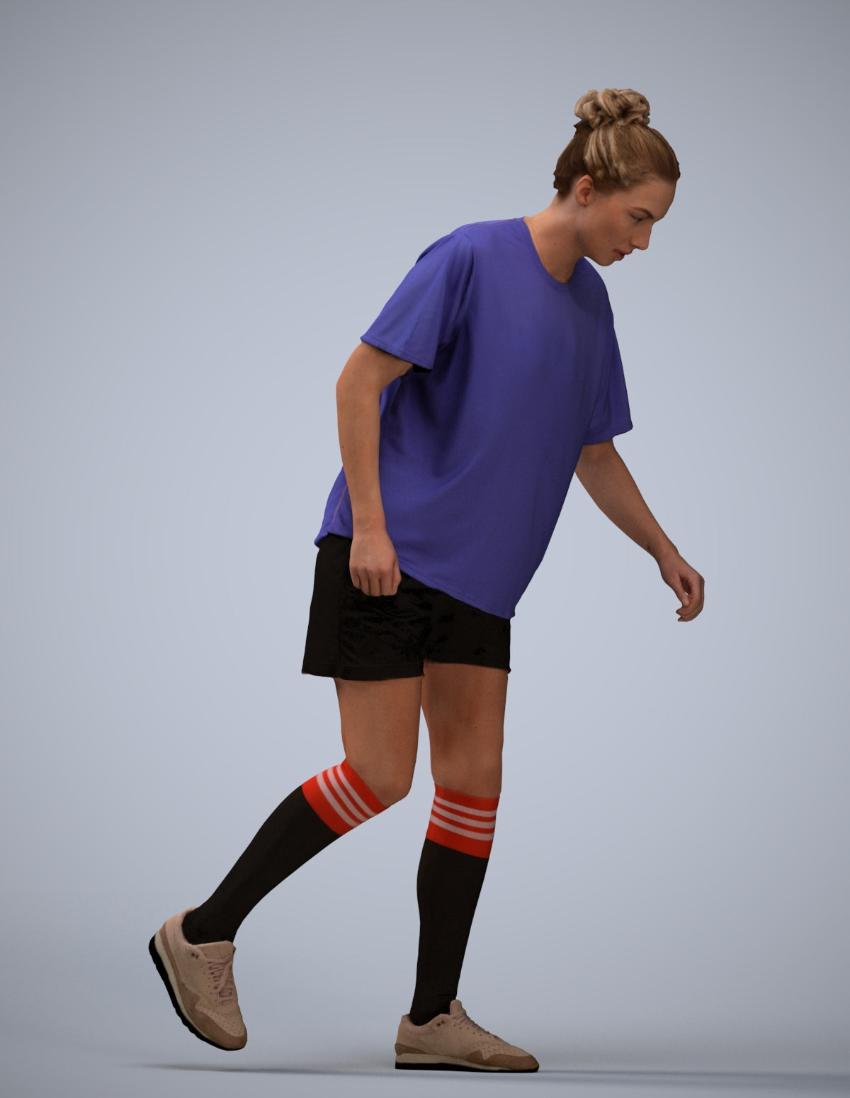 scanned 3D woman sport, photogrammetry people for Enscape and V-Ray