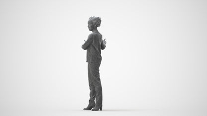photogrammetry 3D woman casual standing, realistic human model archviz FBX, square thumbnail