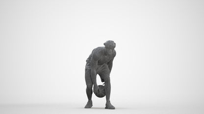 3D people model man sport, scanned human for 3ds Max rendering, three-quarter front view render