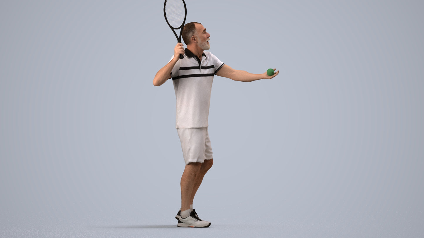 3D scanned man sport, photorealistic archviz people for Enscape and SketchUp, side view render
