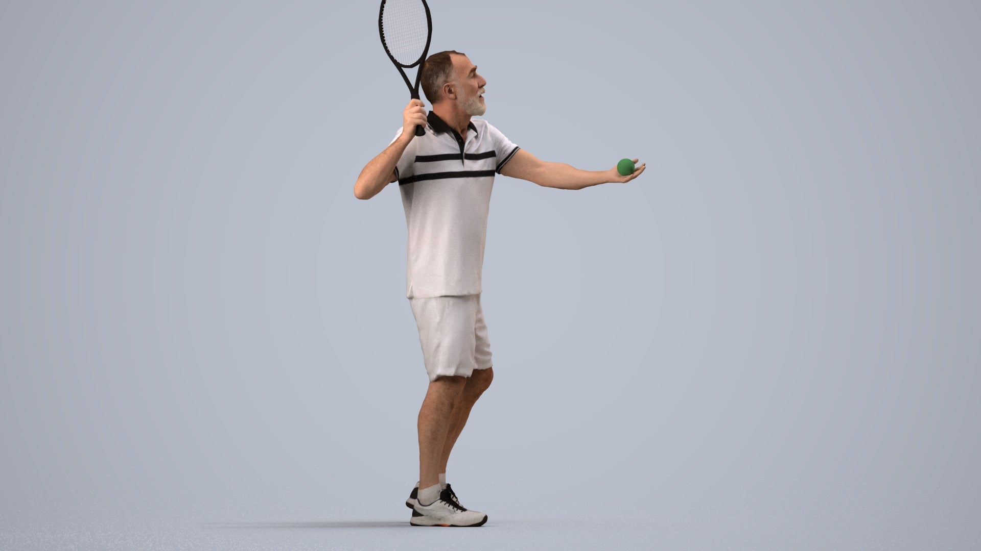 3D scanned man sport, photorealistic archviz people for Enscape and SketchUp, side view render