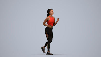scanned 3D woman sport, photogrammetry people for Enscape and V-Ray, standing pose render