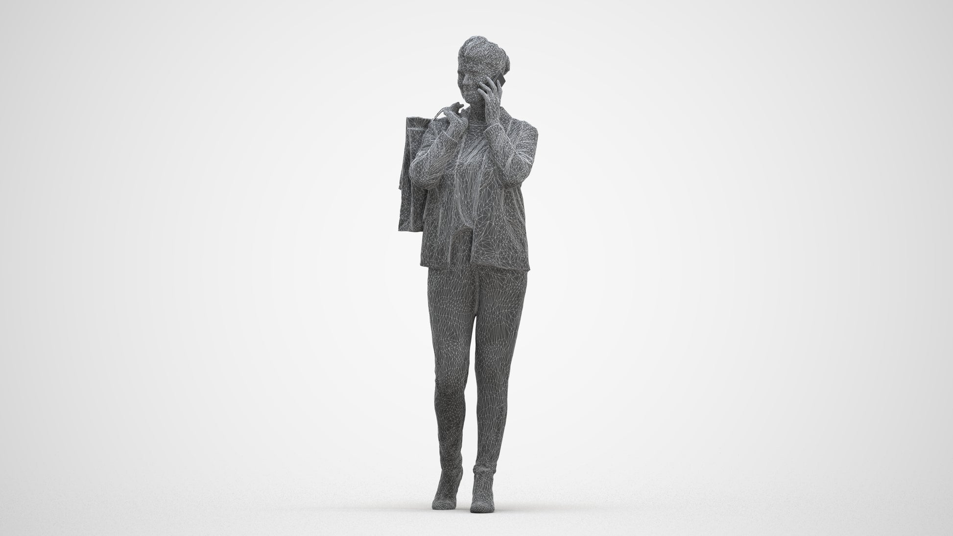 photogrammetry 3D woman business formalaffairs, realistic human model archviz FBX, three-quarter front view render