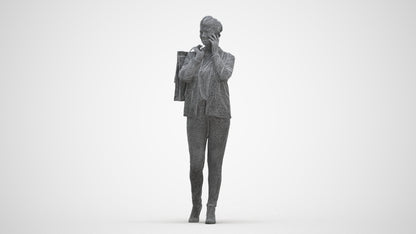 photogrammetry 3D woman business formalaffairs, realistic human model archviz FBX, three-quarter front view render