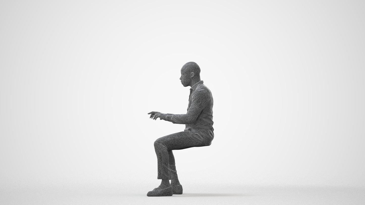scanned 3D man business, photogrammetry people for Enscape and V-Ray, square thumbnail