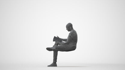 realistic 3D people man casual sitting, render-ready for V-Ray and Corona, FBX OBJ, square thumbnail
