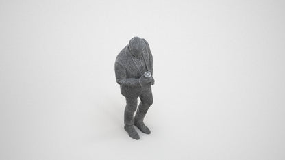 realistic 3D man business walking, scanned archviz people for Blender and 3ds Max, wireframe three-quarter view