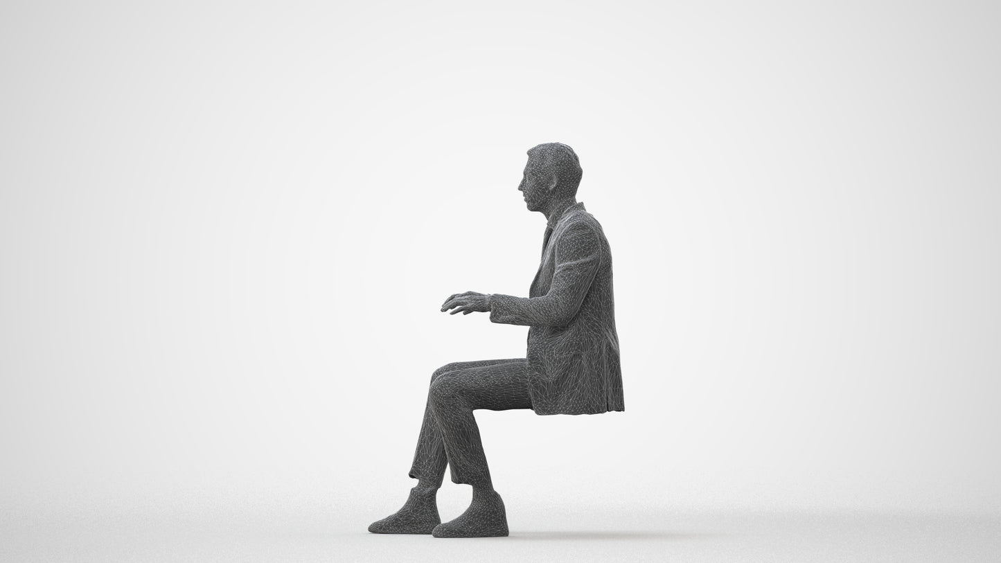 realistic 3D human man business, archviz people FBX OBJ for Blender, square thumbnail