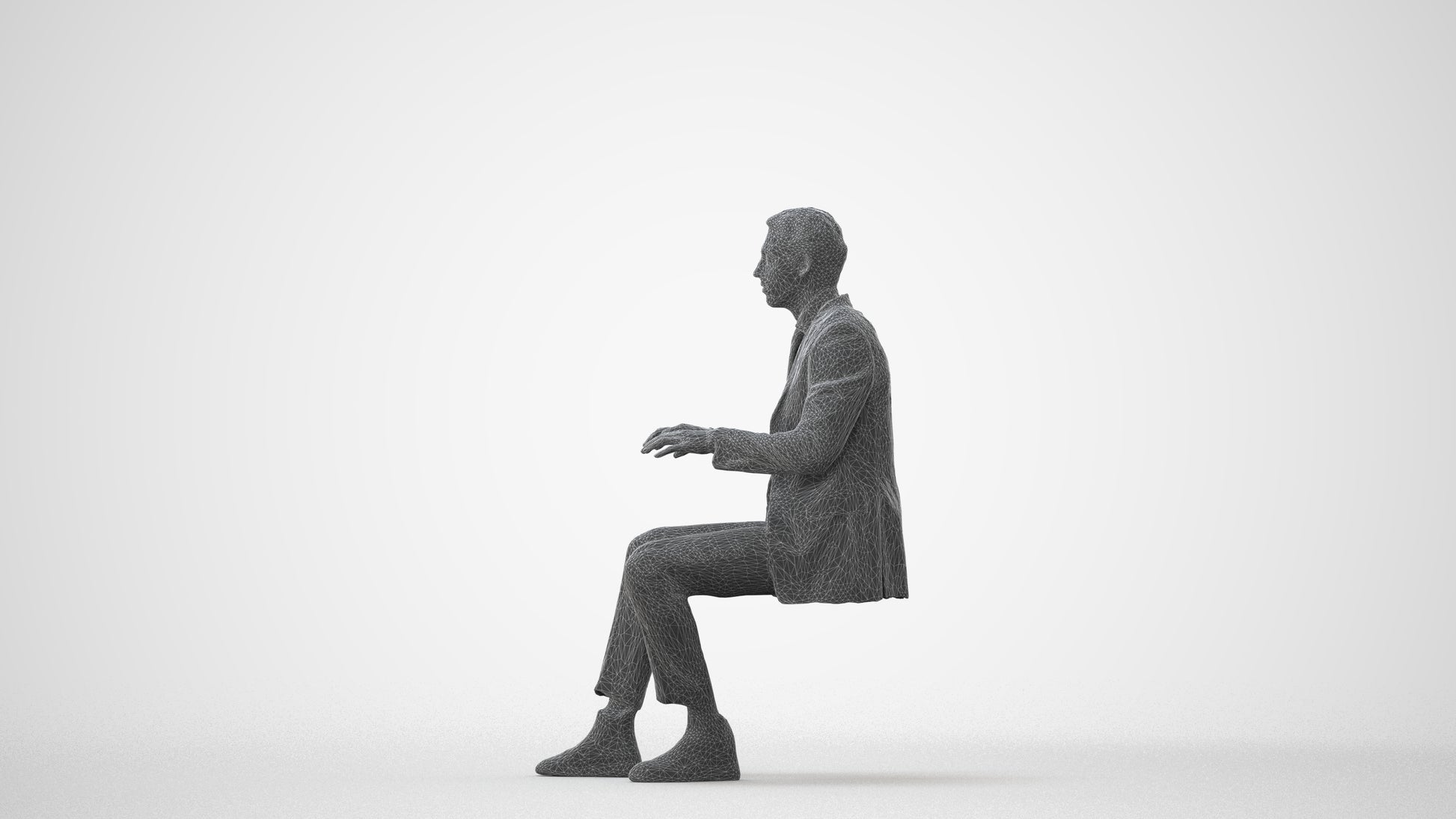 realistic 3D human man business, archviz people FBX OBJ for Blender, square thumbnail