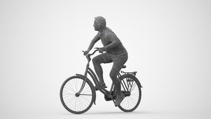 photogrammetry 3D man casual cycling, realistic human model archviz FBX, square thumbnail