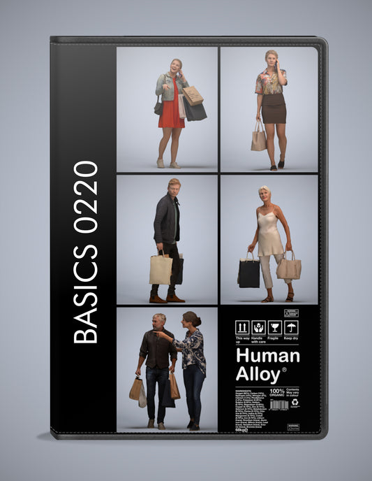 photogrammetry 3D people shopping collection, 5 realistic human models archviz FBX