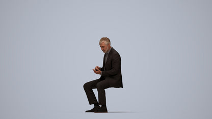 photogrammetry 3D man business, realistic human model archviz FBX, top-down view render