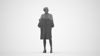 realistic 3D people woman casual mix, render-ready for V-Ray and Corona, FBX OBJ, wireframe back view