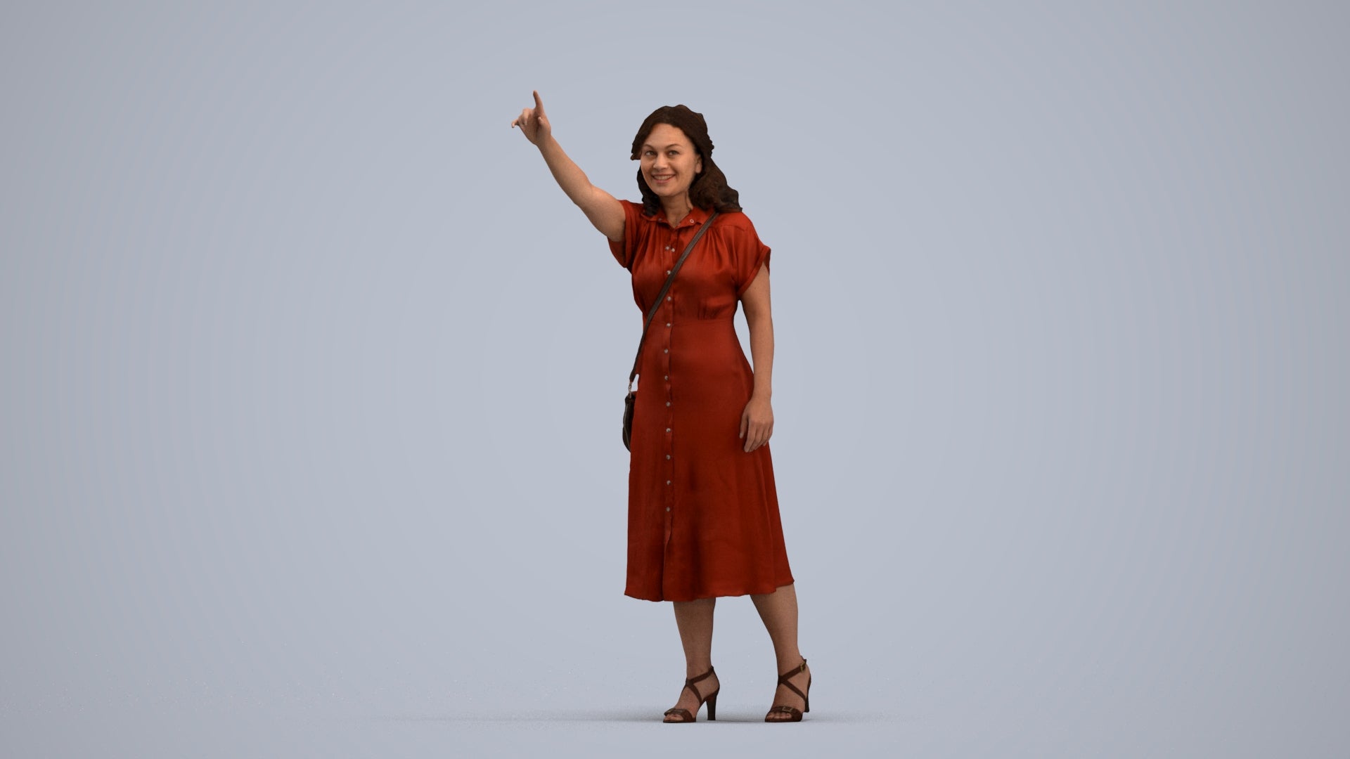 photogrammetry 3D woman casual standing, realistic human model archviz FBX, standing pose render