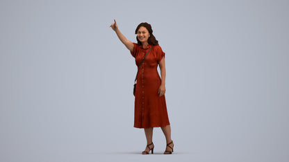 photogrammetry 3D woman casual standing, realistic human model archviz FBX, standing pose render