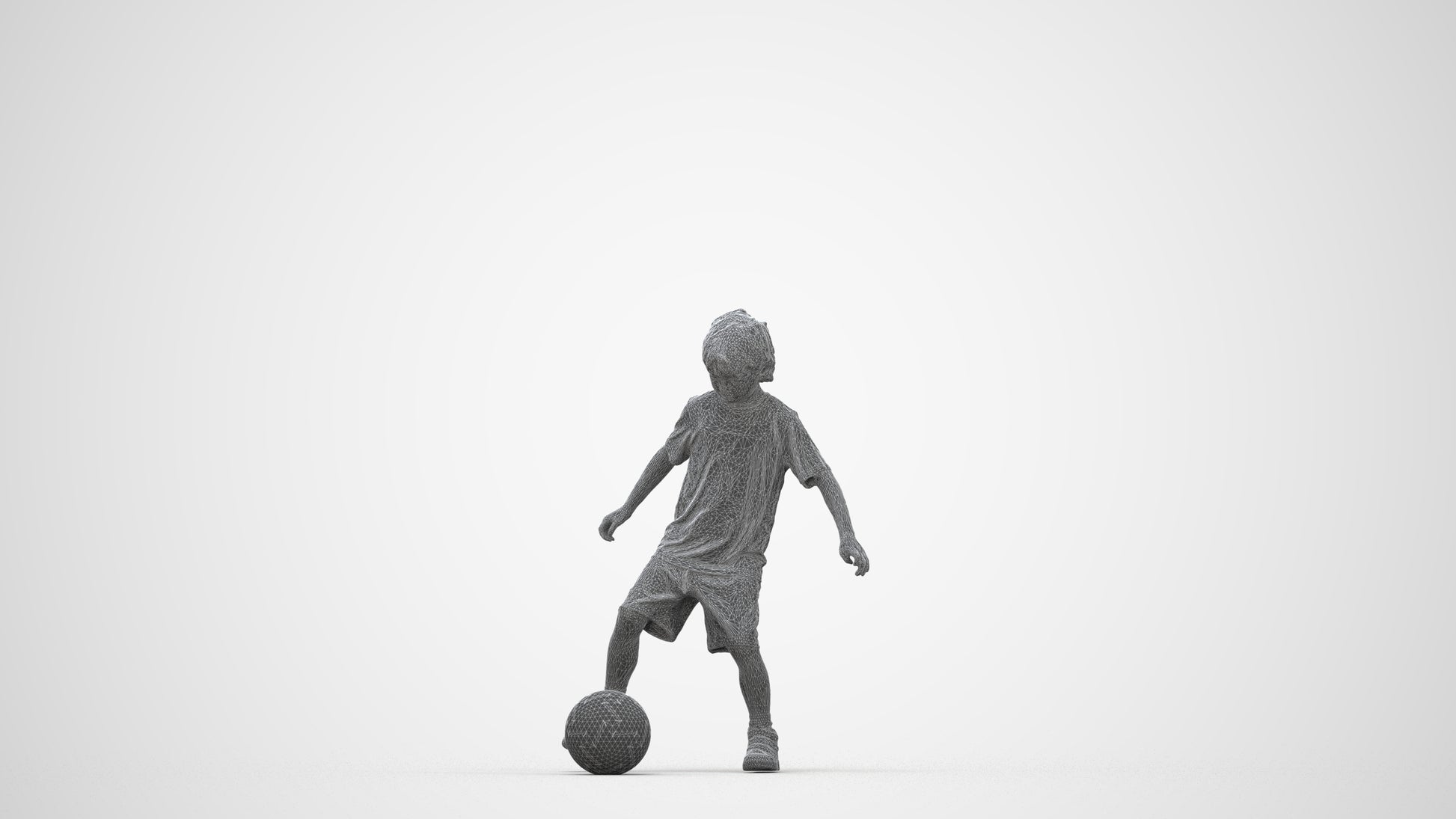 realistic 3D boy casual kids, scanned archviz people for Blender and 3ds Max, wireframe back view