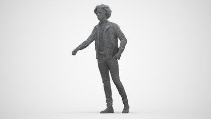 photogrammetry 3D man casual mix, realistic human model archviz FBX, three-quarter front view render