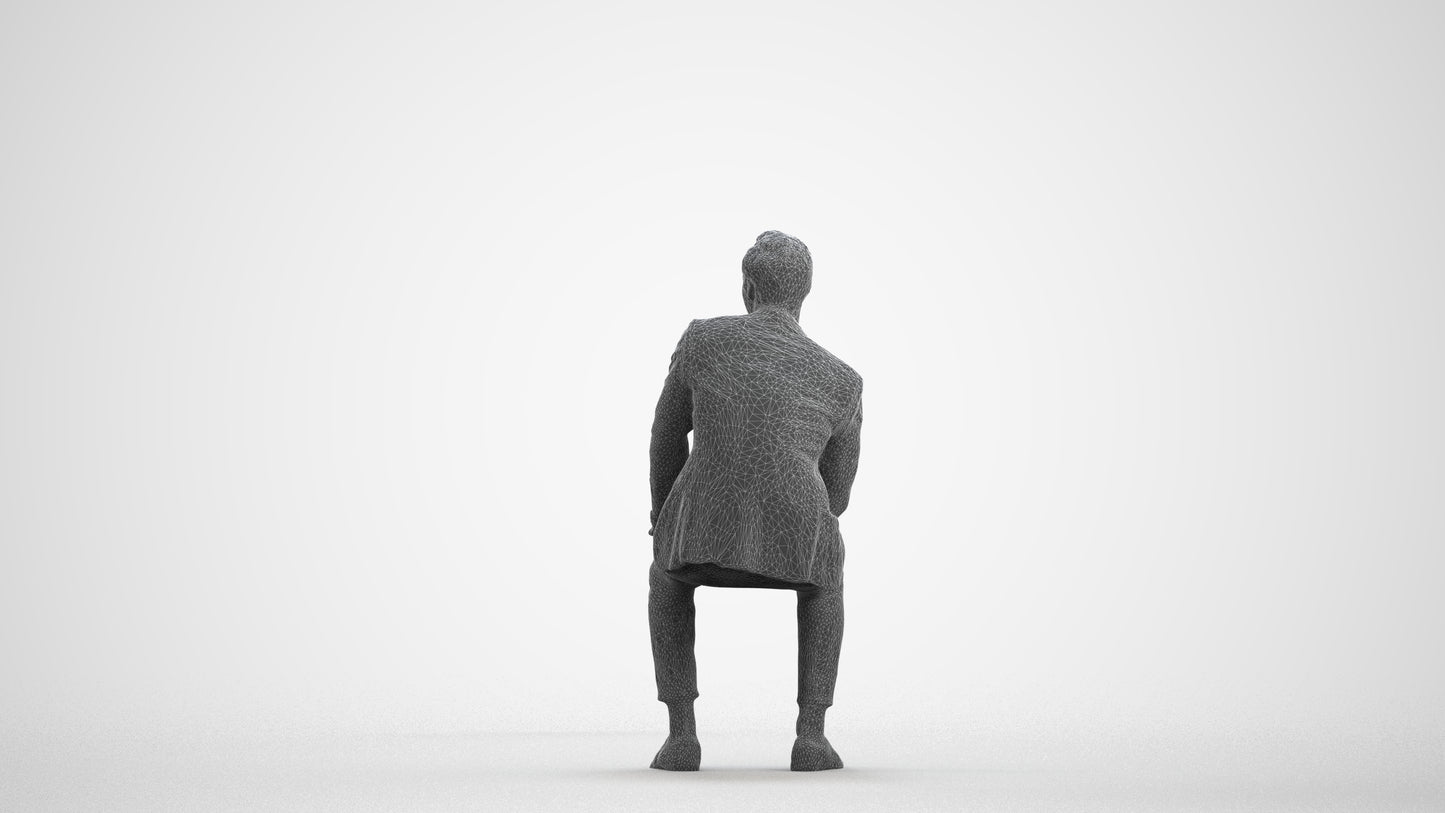 realistic 3D people man formal formalaffairs, render-ready for V-Ray and Corona, FBX OBJ, wireframe front view