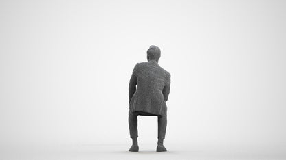 realistic 3D people man formal formalaffairs, render-ready for V-Ray and Corona, FBX OBJ, wireframe front view