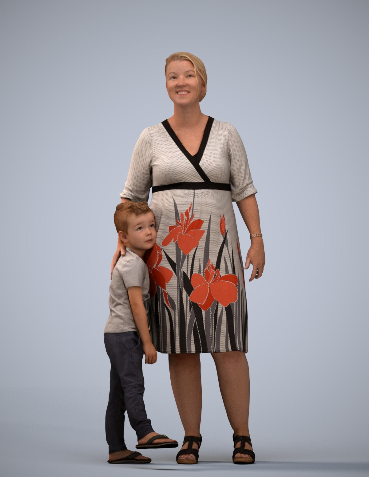 photogrammetry 3D girl casual kids, realistic human model archviz FBX