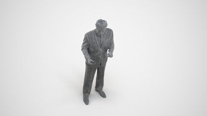 realistic 3D people man business, render-ready for V-Ray and Corona, FBX OBJ, wireframe three-quarter view