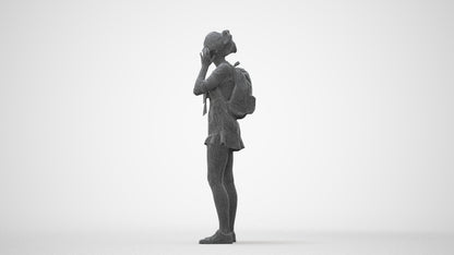 3D scanned girl kids casual, photorealistic archviz people for Enscape and SketchUp, square thumbnail