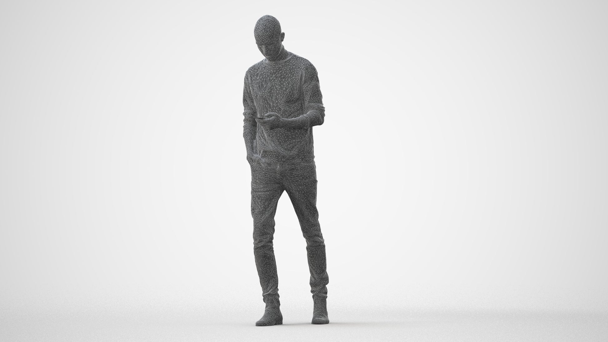 photogrammetry 3D man casual walking, realistic human model archviz FBX, square thumbnail