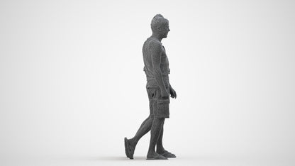 scanned 3D woman casual couple, photogrammetry people for Enscape and V-Ray, wireframe side view