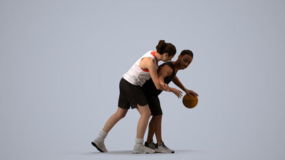 realistic 3D people woman sport, render-ready for V-Ray and Corona, FBX OBJ, side view render