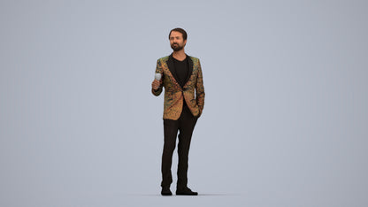 3D people model man formal formalaffairs, scanned human for 3ds Max rendering, top-down view render
