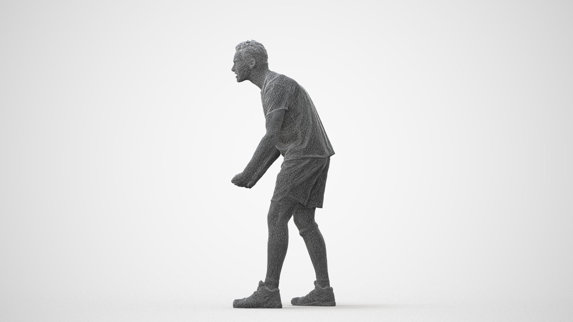 3D people model man sport, scanned human for 3ds Max rendering, square thumbnail
