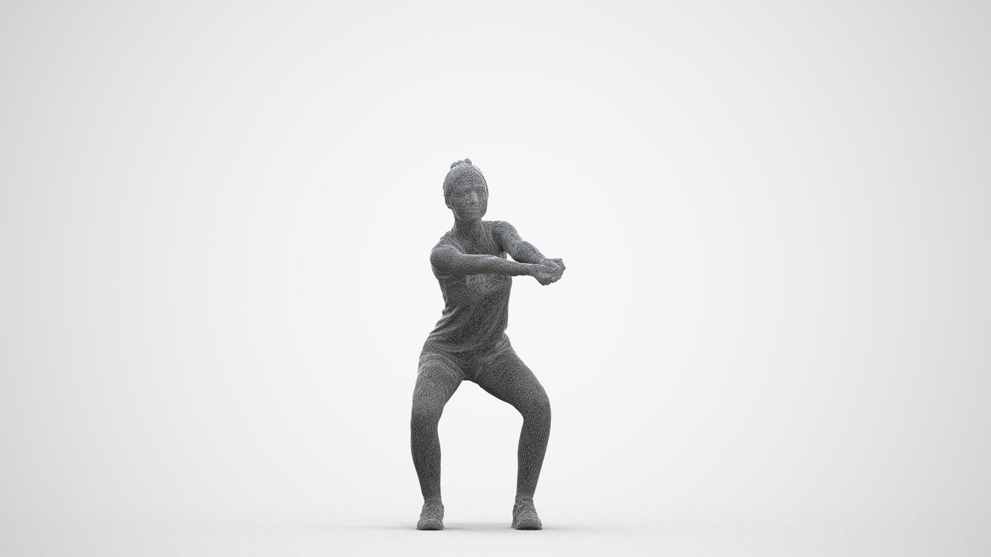 realistic 3D people girl sport, render-ready for V-Ray and Corona, FBX OBJ, three-quarter front view render