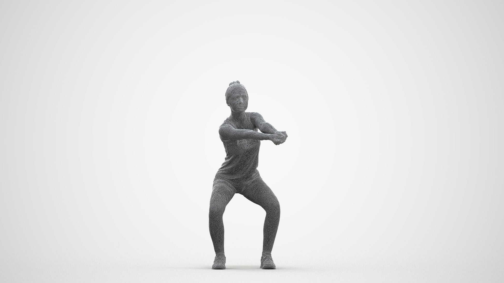 realistic 3D people girl sport, render-ready for V-Ray and Corona, FBX OBJ, three-quarter front view render