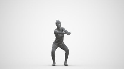 realistic 3D people girl sport, render-ready for V-Ray and Corona, FBX OBJ, three-quarter front view render