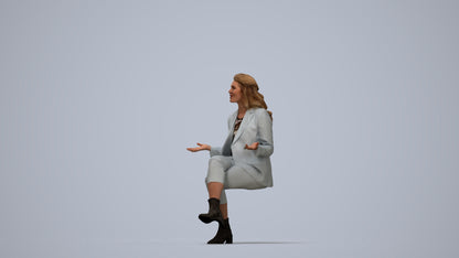 realistic 3D people woman business, render-ready for V-Ray and Corona, FBX OBJ, top-down view render