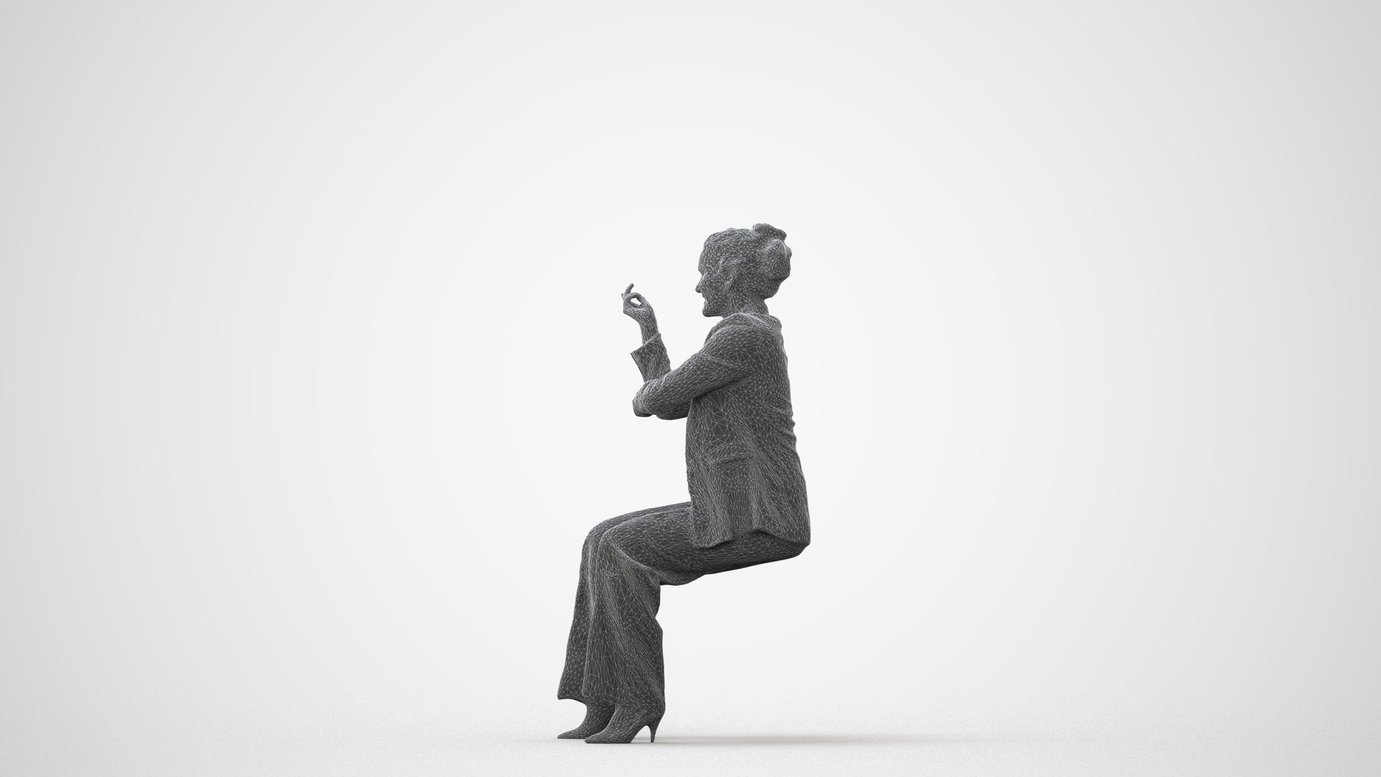 3D people model woman business, scanned human for 3ds Max rendering, square thumbnail
